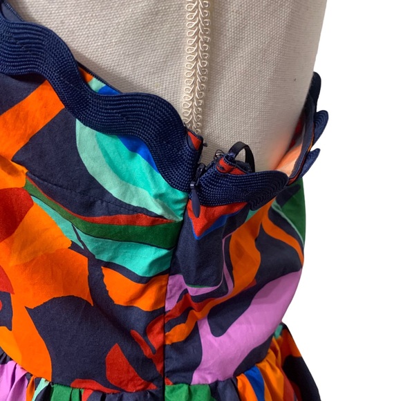 PEACE LOVE CALIFORNIA ADDIE ABSTRACT ONE SHOULDER TIERED MULTICOLOR MINI DRESS - Picture 11 of 16